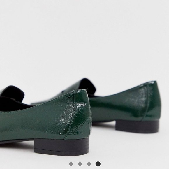 ASOS Design Membership Loafer Flat Shoes in Green - Picture 4 of 9